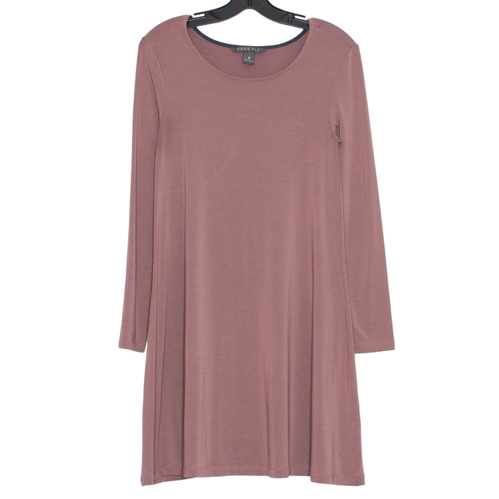 Free Fly Bamboo Dress Tunic S Mauve Athleisure Lounge Minimalist Casual Travel